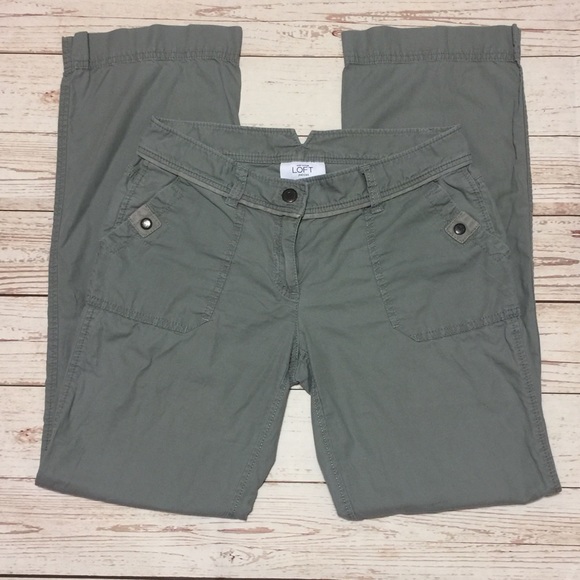 LOFT Relaxed Fit Marissa Utility Pants Sage Green - Picture 2 of 8